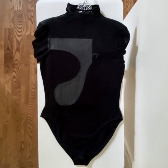 Nensi Dojaka Paneled Jersey And Tulle Black Bodysuit - Picture 13 of 13